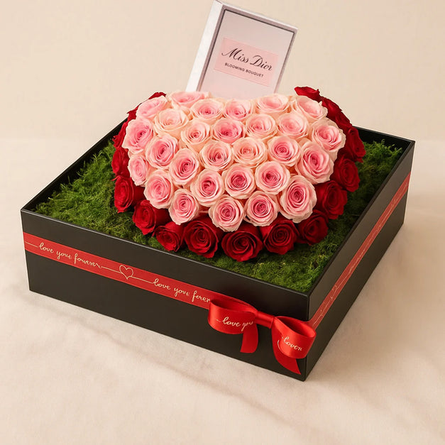عطر ميس ديور نسائي مع بوكس قلب الورود