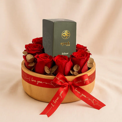 باقة ورد احمر مع عطر ايبوك