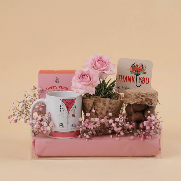 Roses & Gift Set for Female Doctor