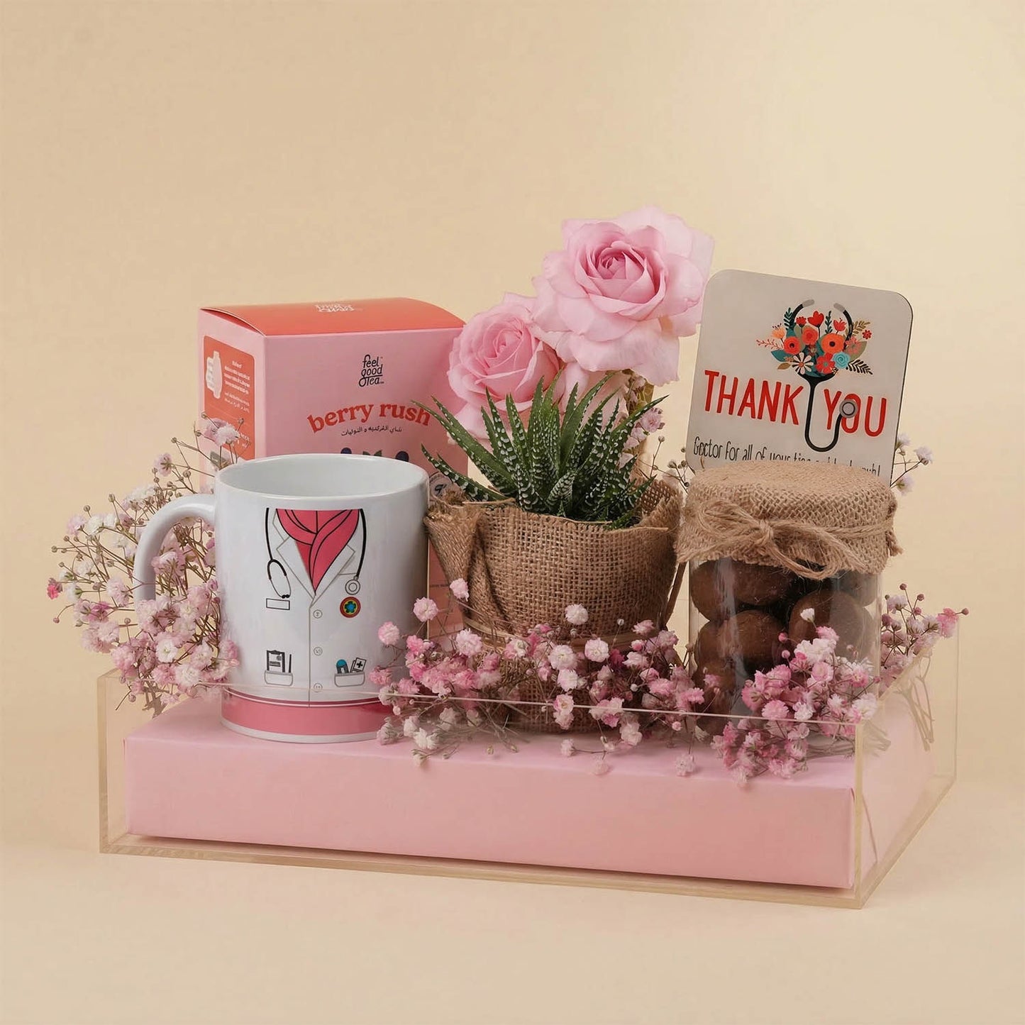 Roses & Gift Set for Female Doctor
