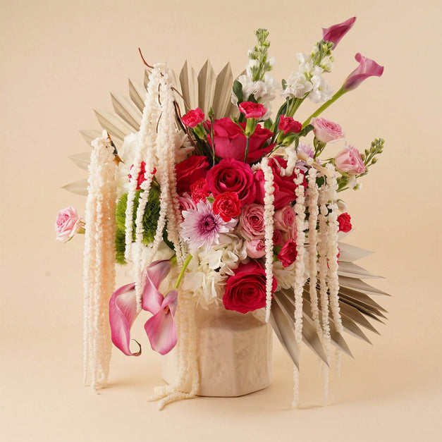 Pink & White Flower Passion Vase