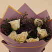 Purple Touch White Roses Bouquet