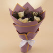 Purple Touch White Roses Bouquet
