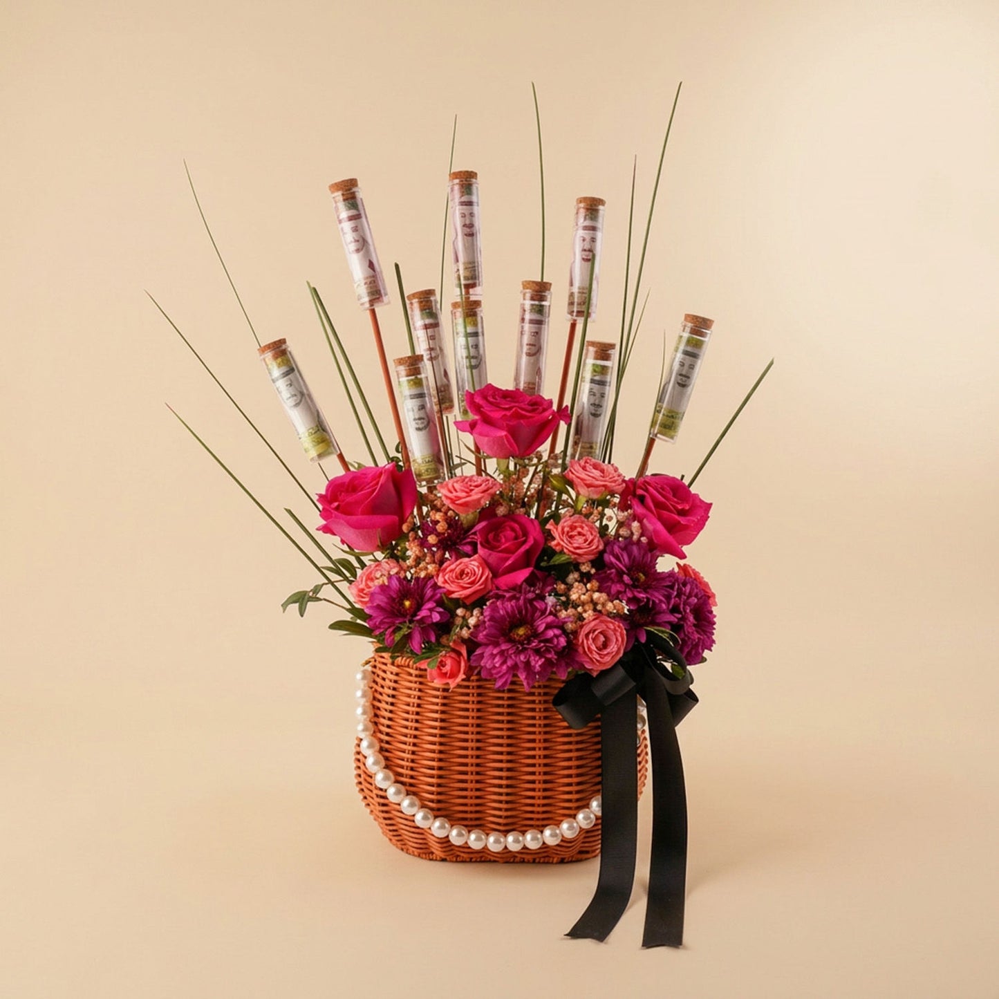 SAR1000 and Flower Arrangement Gift Basket