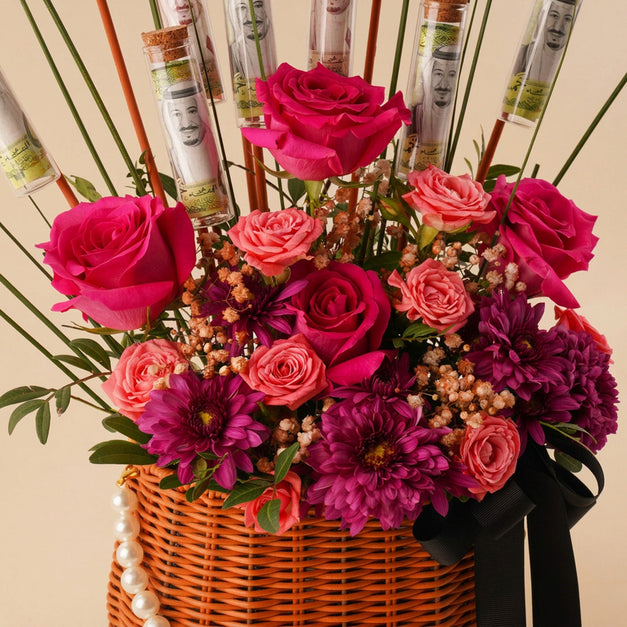 SAR1000 and Flower Arrangement Gift Basket