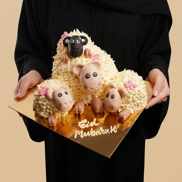 Sheep Family Eid Celebration Cake