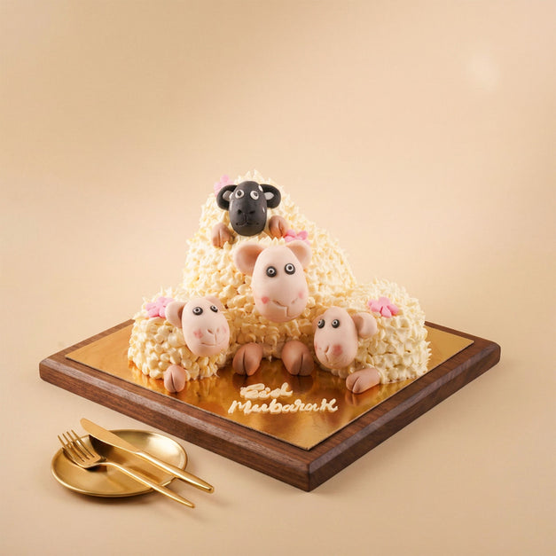Sheep Family Eid Celebration Cake