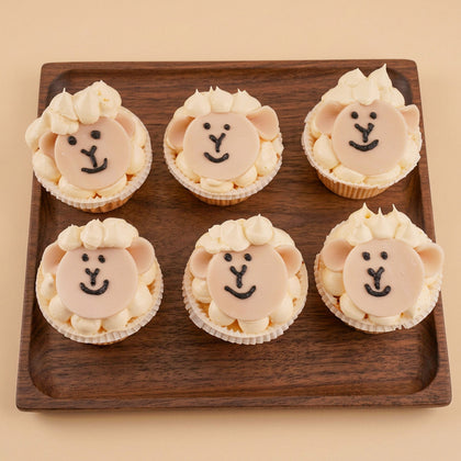 Funny Sheep Eid Cupcakes 6 Pcs