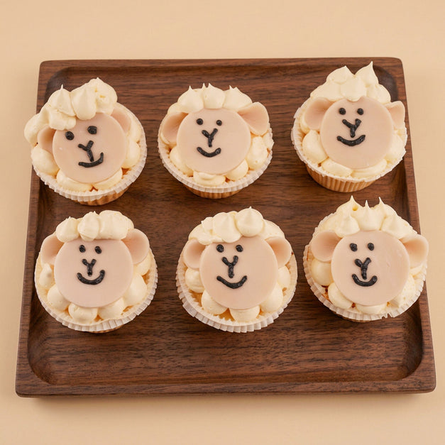 Funny Sheep Eid Cupcakes 6 Pcs