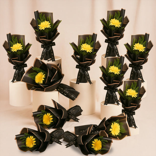 Yellow Gerbera Mini Flower Bouquets