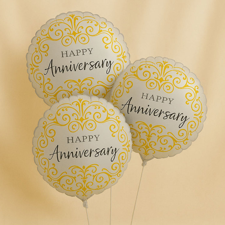 Anniversary Silver Helium Balloons