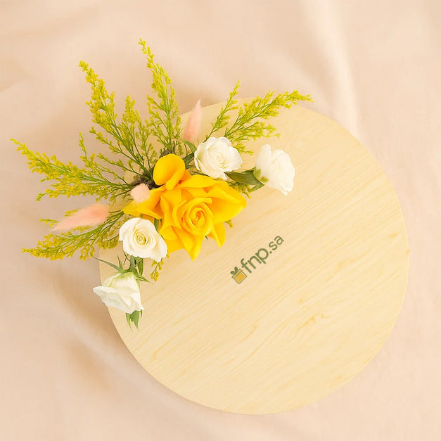 باقة ورد و صينية ترافل شوكولاتة