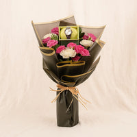 باقة ورد زهرية مع ساعة اسبيريت نسائية