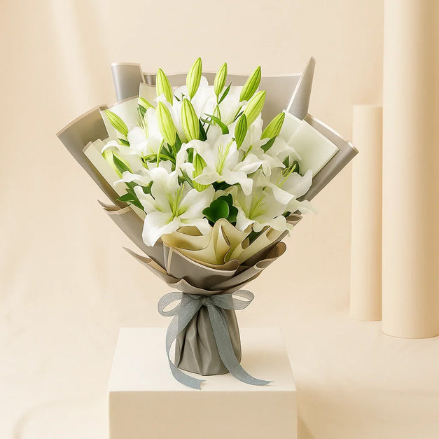 White Lily Bouquet Gift Set