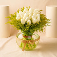 Elegant White Tulip Vase