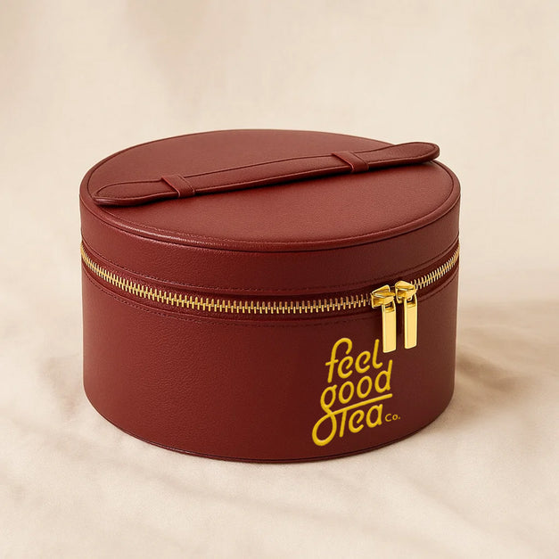 Feel Good Tea Burgundy Leather Box