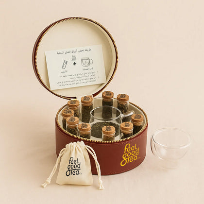 Feel Good Tea Burgundy Leather Box