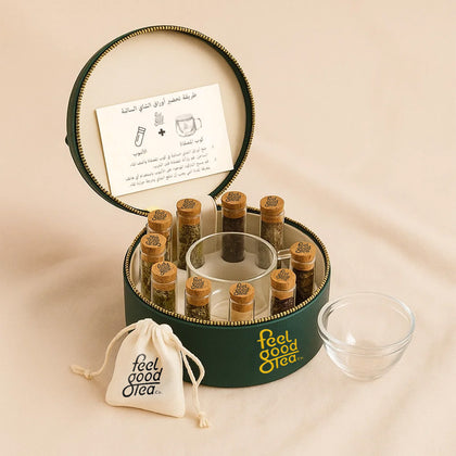 Feel Good Tea Green Leather Box 