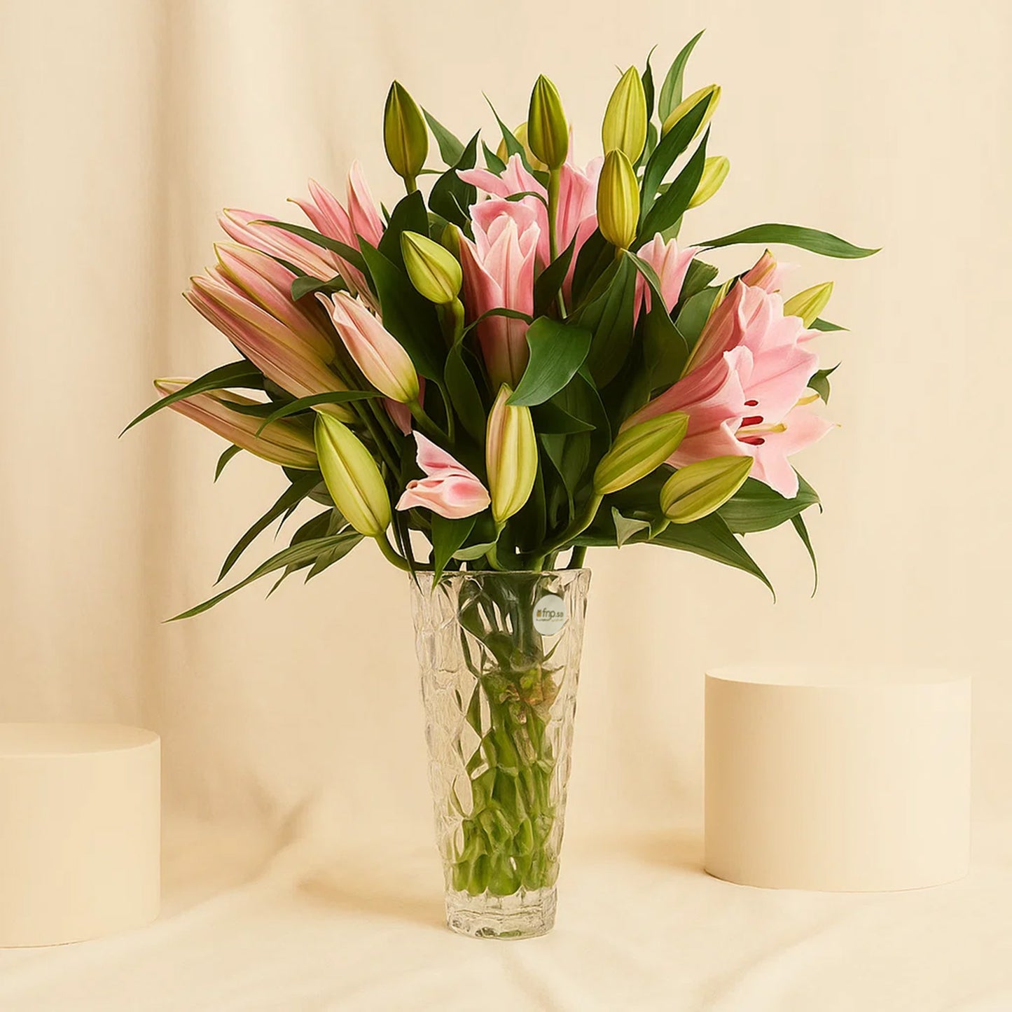 Timeless Beauty Lily Flower Crystal Vase