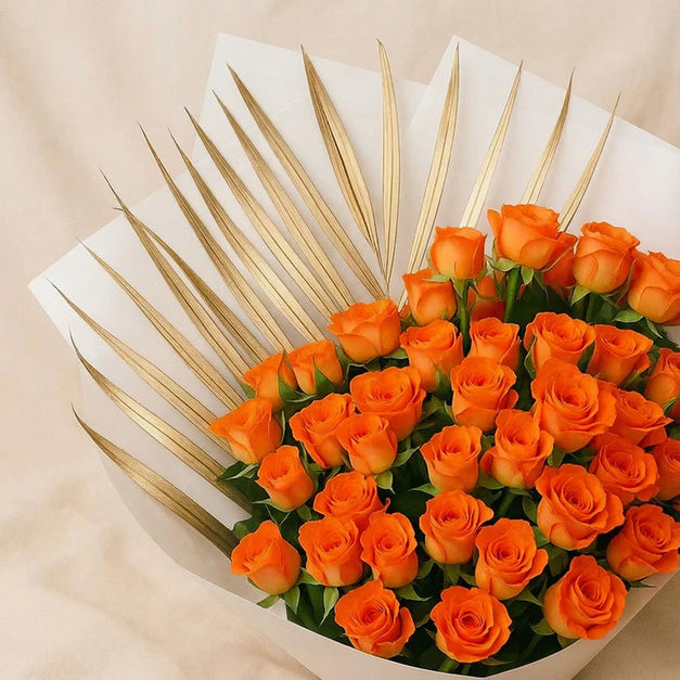 Regal Orange Baby Rose Bouquet