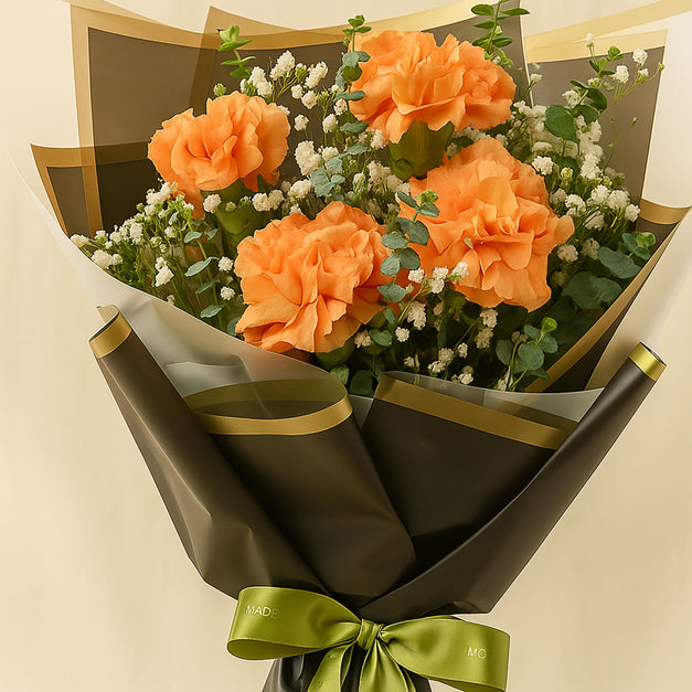 Orange Carnations Mini Bouquet