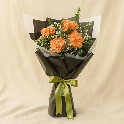 Orange Carnations Mini Bouquet
