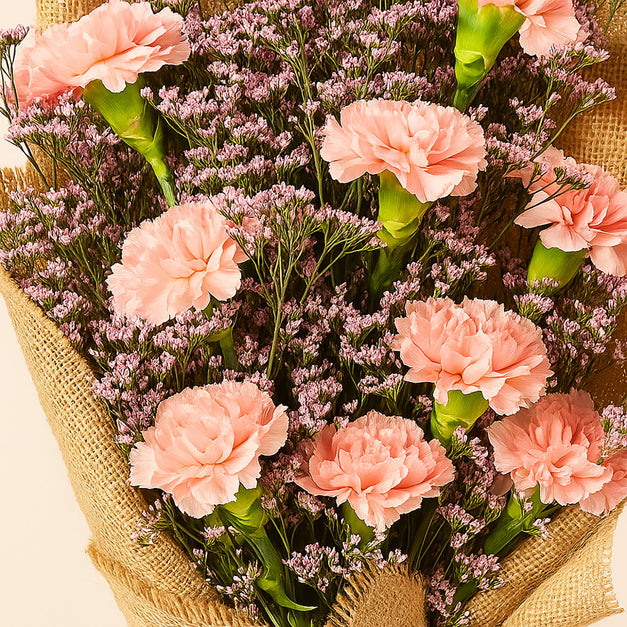 Lovely Pink Carnations Bouquet