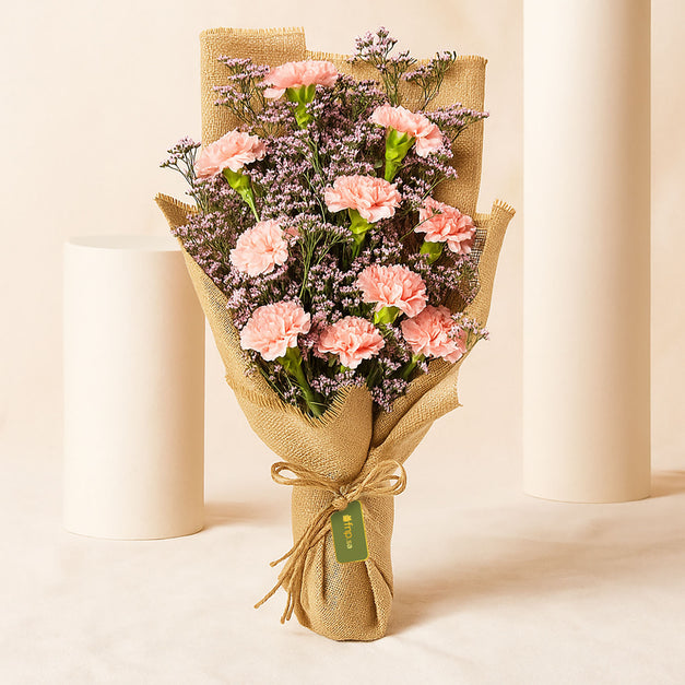 Lovely Pink Carnations Bouquet