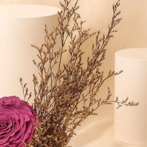 Purple Preserved Rose Vase