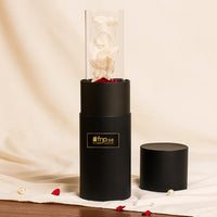 Red Forever Rose in Ebony Black Vase