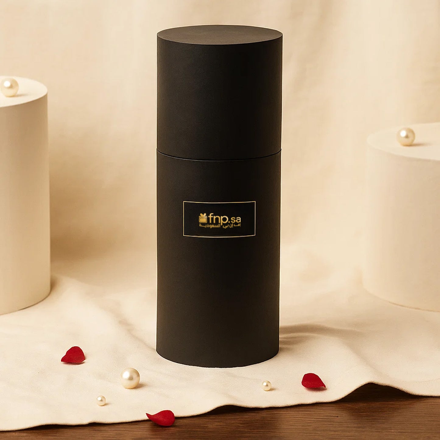 Red Forever Rose in Ebony Black Vase