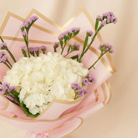 بوكيه ورد هيدرانجيا بيضاء غلاف زهري