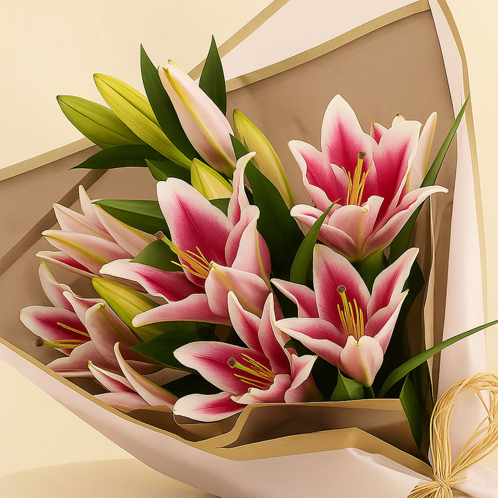 Pink Lilies Flower  Bouquet