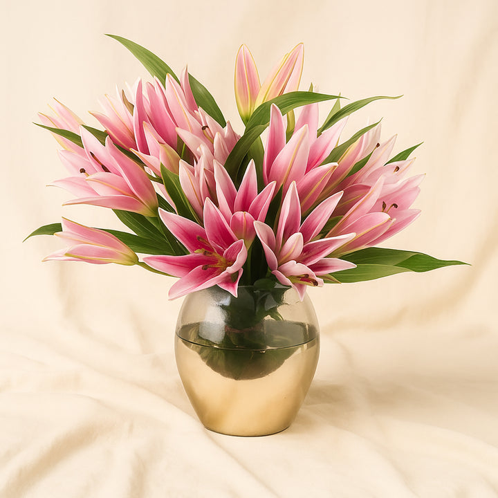Pink Lily Radiant Vase