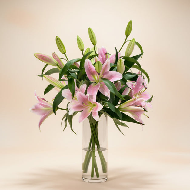 Blush Bloom Pink Lily Vase