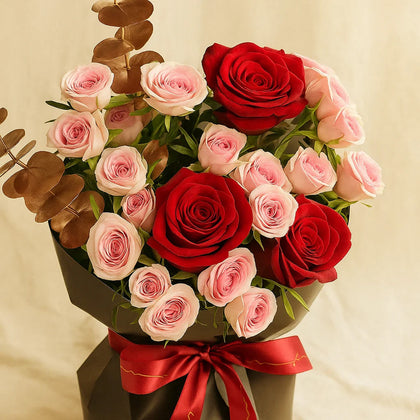 Red n Pink Love Roses Bouquet 