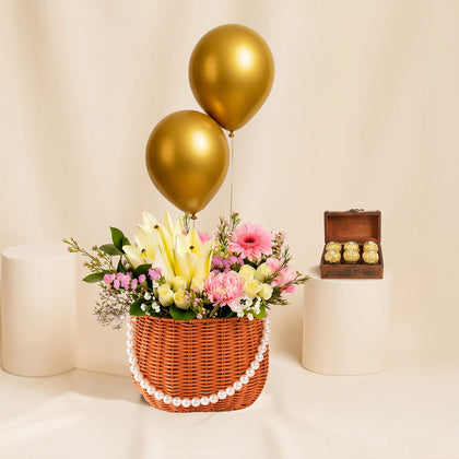 Touch of Magic Floral Basket Arrangement