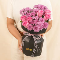 Roses & Purple Chrysanthemums Bouquet