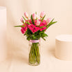 Pink Tulips & Fuchsia Roses Vase