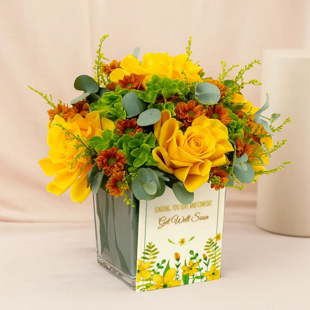 Get Well Soon Hydrangea & Chrysanthemum Vase