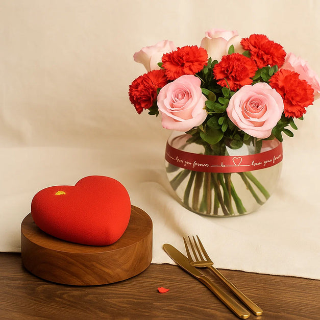 وعاء ورود الحب البديع