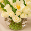Elegant White Roses & Tulips Vase