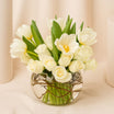 Elegant White Roses & Tulips Vase