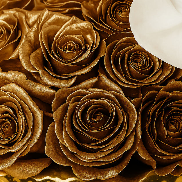 Golden Roses Elegant Pot 