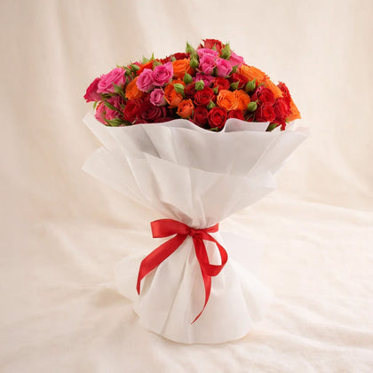 Rainbow Roses Flower Bouquet