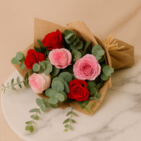 Pink n Red Roses Elegant Bouquet