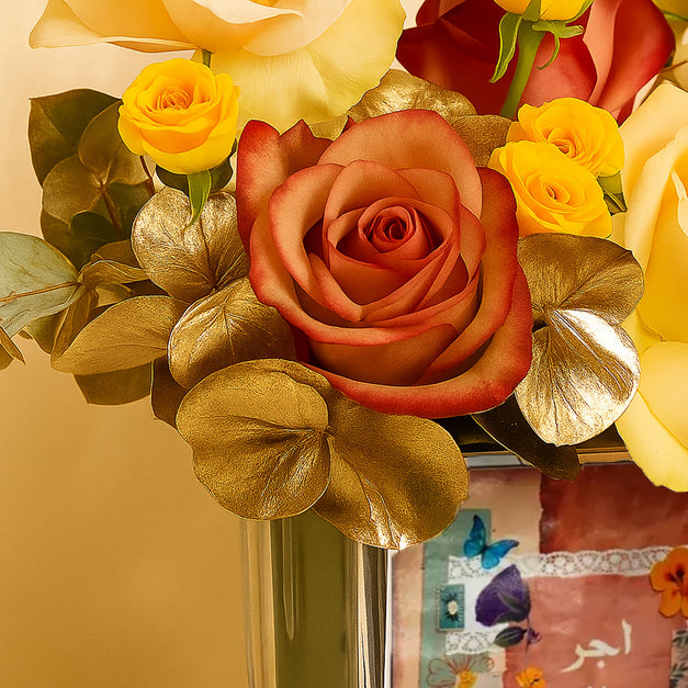 Get Well Soon Peach Rose Vase