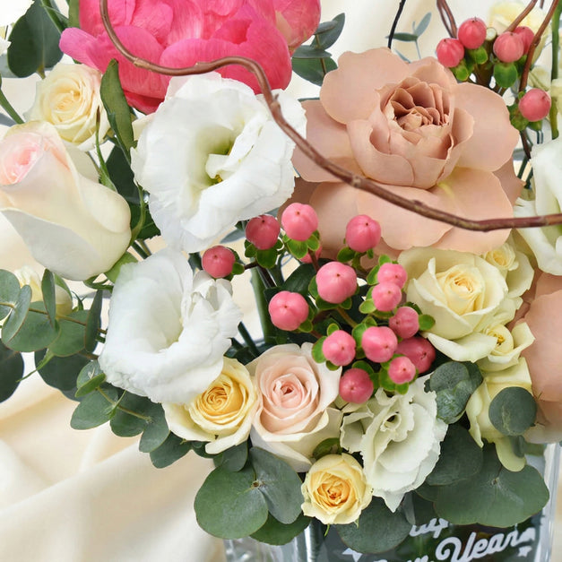 New Year Wishes Flower Vase