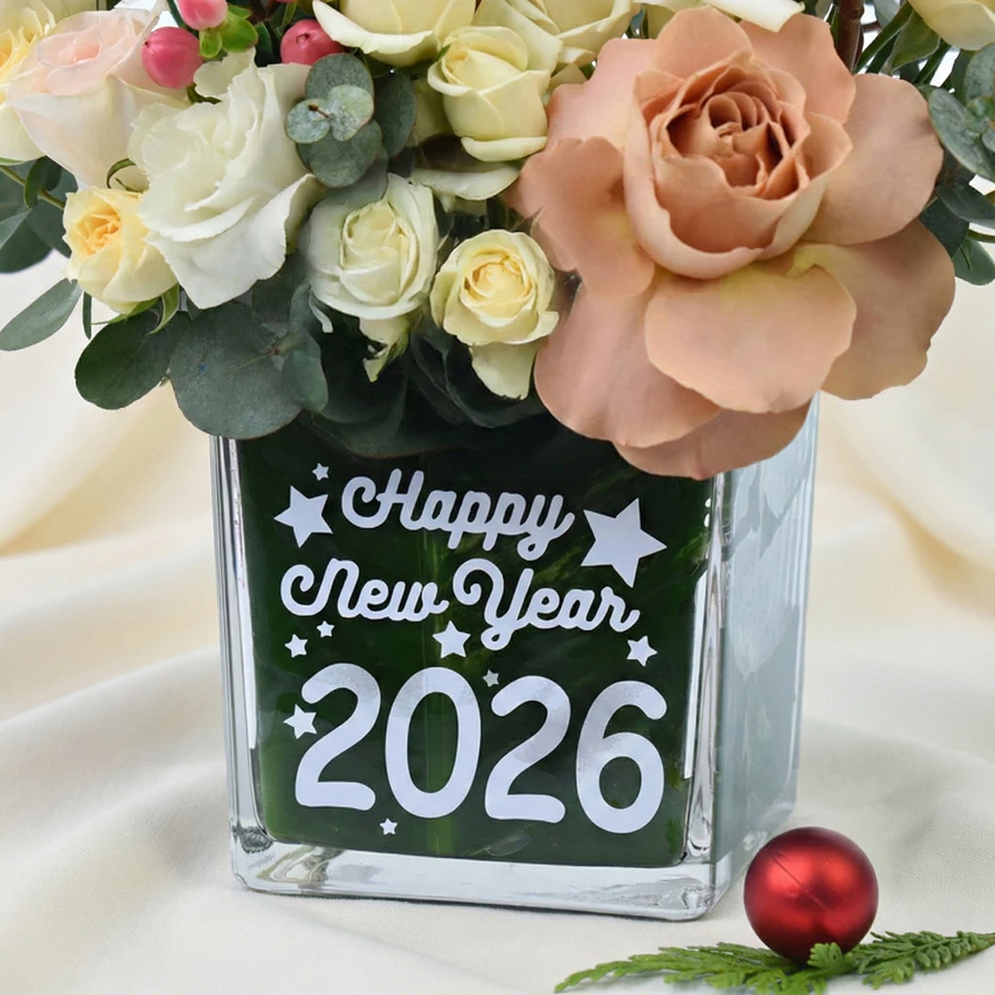 New Year Wishes Flower Vase