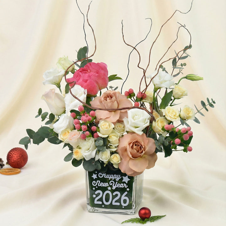 New Year Wishes Flower Vase